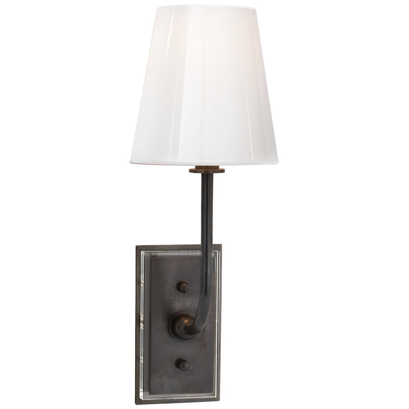 Hulton Single Wall Sconce with Crystal Backplate in Bronze