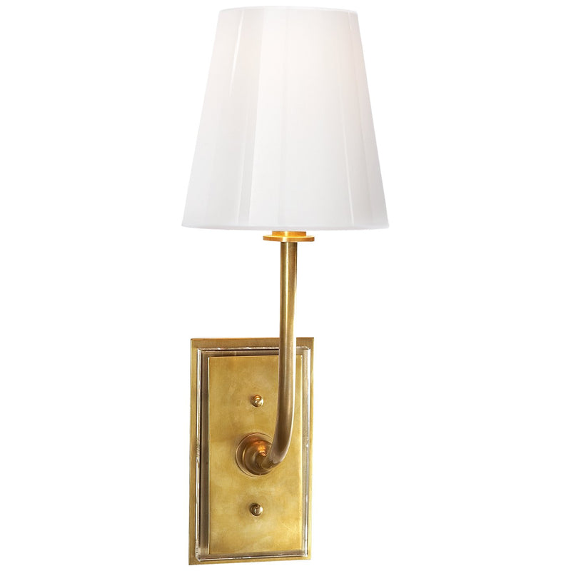 Hulton Single Wall Sconce with Crystal Backplate in Hand-Rubbed Antique Brass
