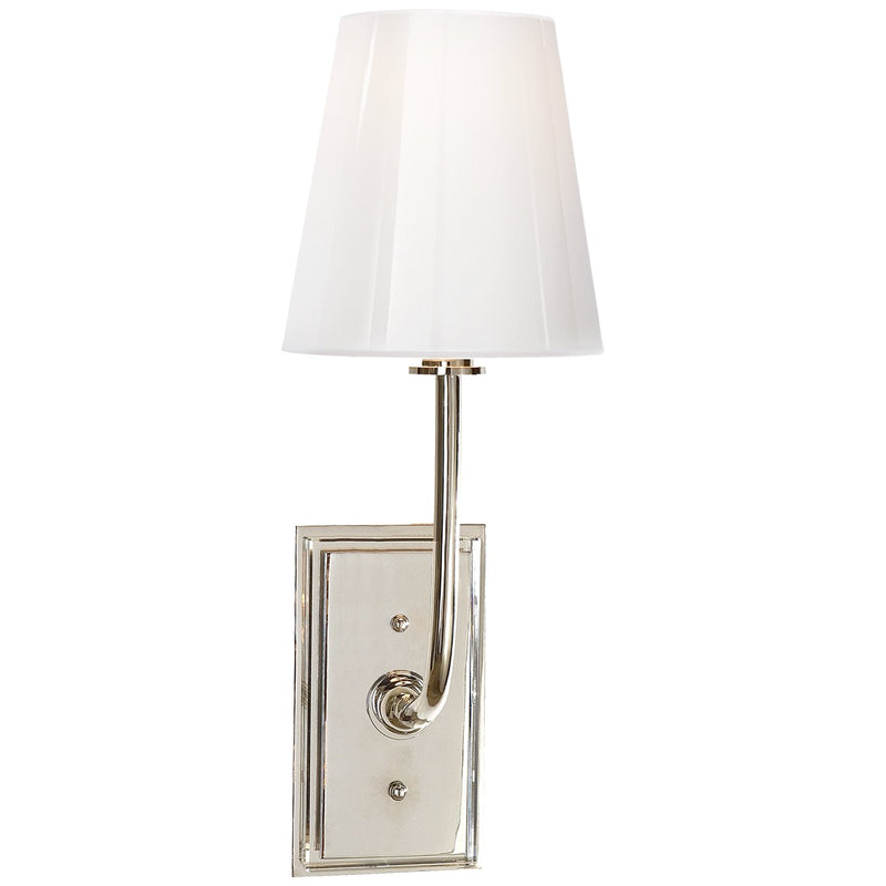Hulton Single Wall Sconce with Crystal Backplate in Polished Nickel