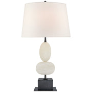 Dani Medium Table Lamp in Alabaster and Black Marble