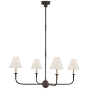Piaf Large 4-Light Chandelier in Aged Iron and Ebonized Oak