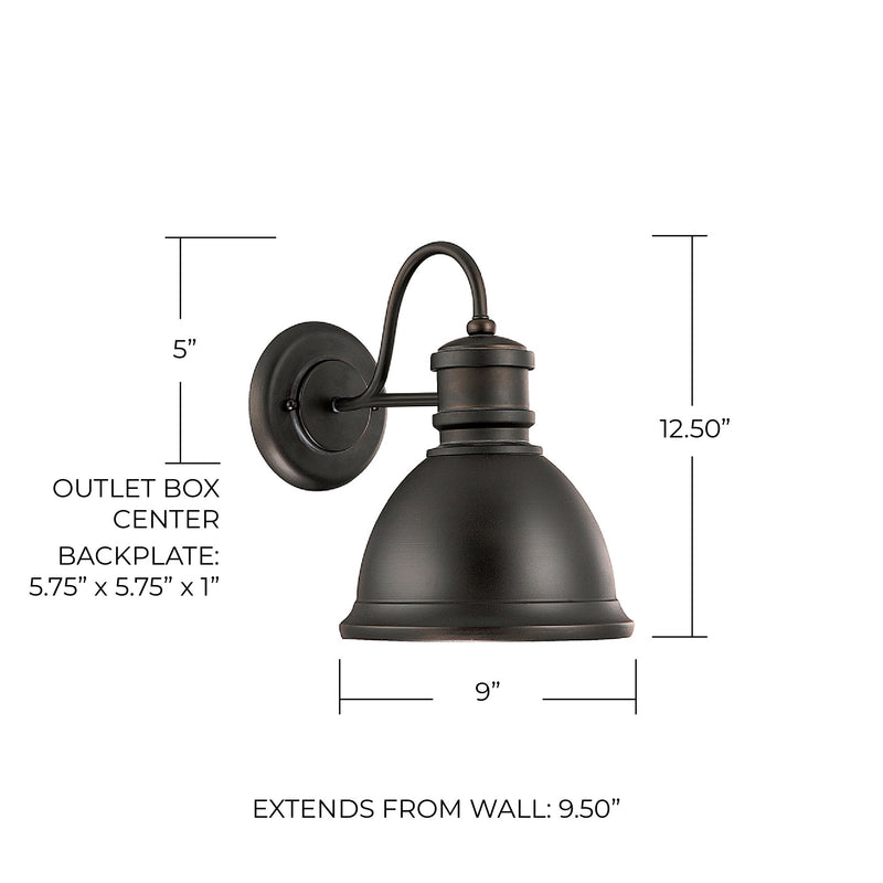 Small Barn Light Outdoor Wall Sconce in Old Bronze