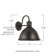 Large Barn Light Outdoor Wall Sconce in Old Bronze
