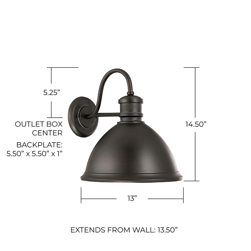 Large Barn Light Outdoor Wall Sconce in Old Bronze