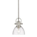 Hines Mini Pendant in Pewter with Seeded Glass