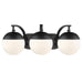 Dixon 3-Light Bath Vanity in Matte Black with Opal Glass