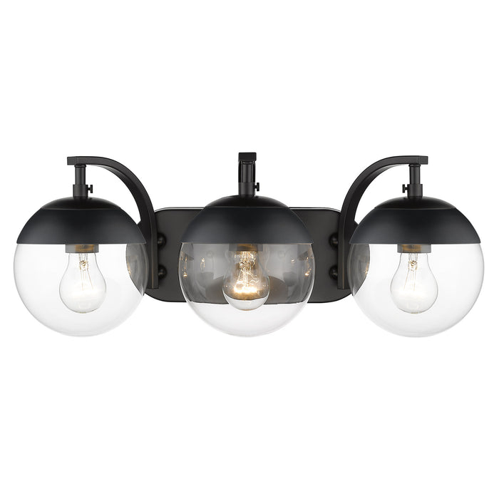 Dixon 3-Light Bath Vanity in Matte Black with Clear Glass