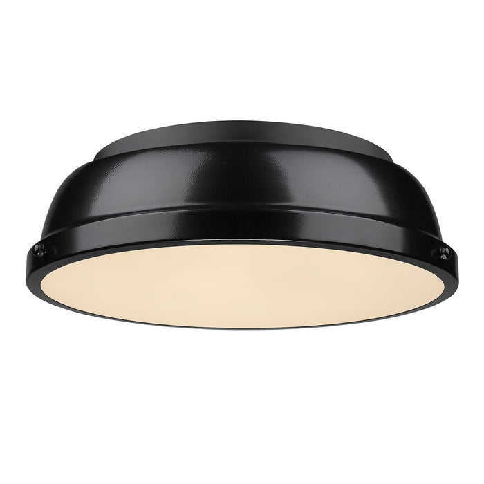 Duncan Flush Mount in Matte Black with Black Shade - Lamps Expo