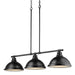 Duncan 3-Light Linear Pendant in Matte Black with Matte Black Shades