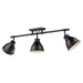 Duncan Semi-Flush Track Light in Matte Black with Matte Black Shades