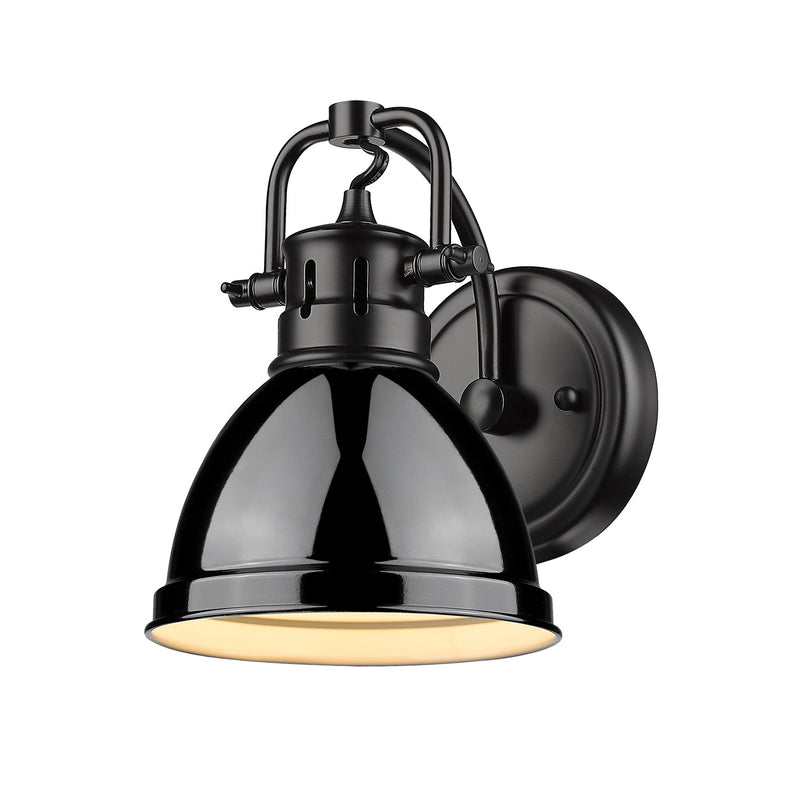 Duncan 1-Light Bath Vanity in Matte Black with Black Shade