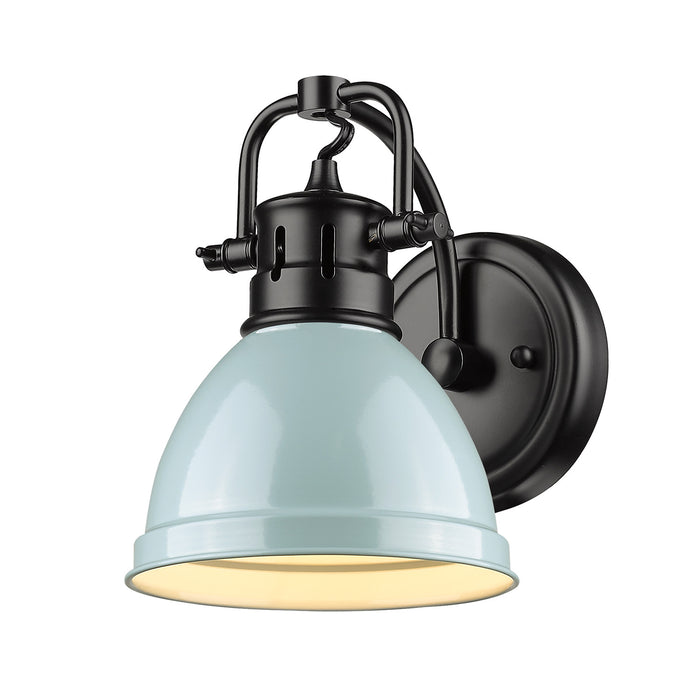 Duncan 1-Light Bath Vanity in Matte Black with Seafoam Shade