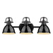 Duncan 3-Light Bath Vanity in Matte Black with Black Shades