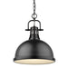 Duncan 1-Light Pendant with Chain in Matte Black with Matte Black Shade