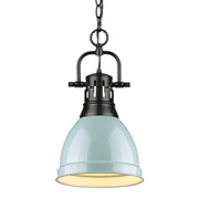 Duncan Small Pendant with Chain in Matte Black
