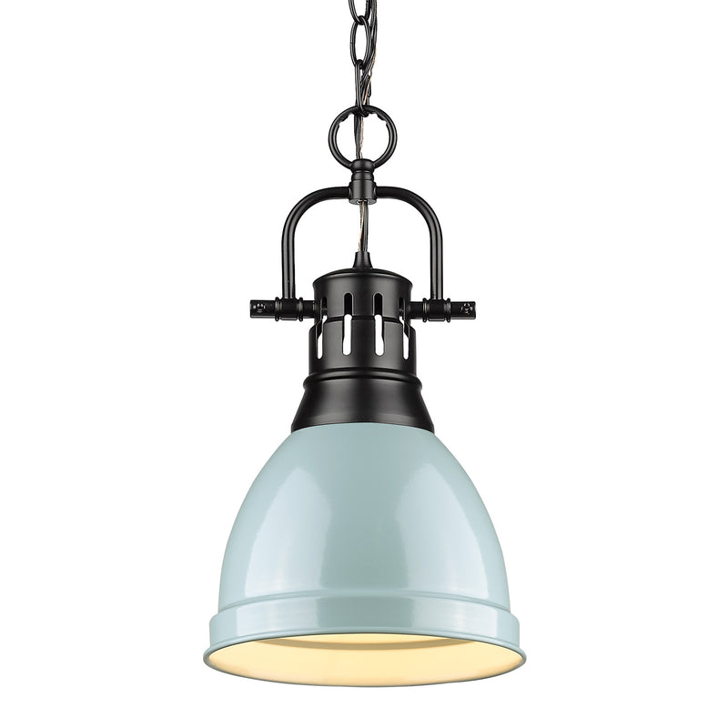 Duncan Small Pendant with Chain in Matte Black