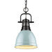 Duncan Small Pendant with Chain in Matte Black