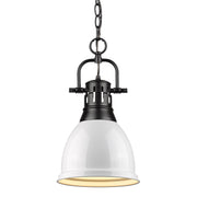 Duncan Small Pendant with Chain in Matte Black
