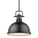 Duncan 1-Light Pendant with Rod in Matte Black with Matte Black Shade