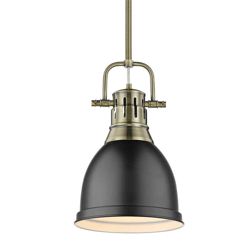Duncan Small Pendant with Rod in Aged Brass