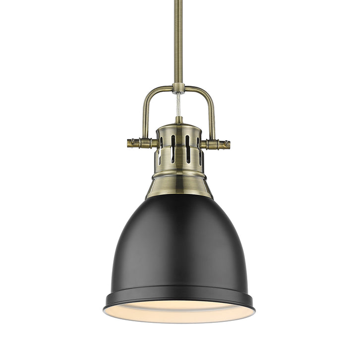 Duncan Small Pendant with Rod in Aged Brass