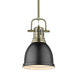 Duncan Small Pendant with Rod in Aged Brass