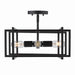 Tribeca Semi-Flush in Matte Black with Matte Black Accents