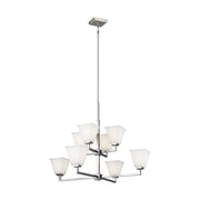 Ellis Harper Eight Light Chandelier in Brushed Nickel