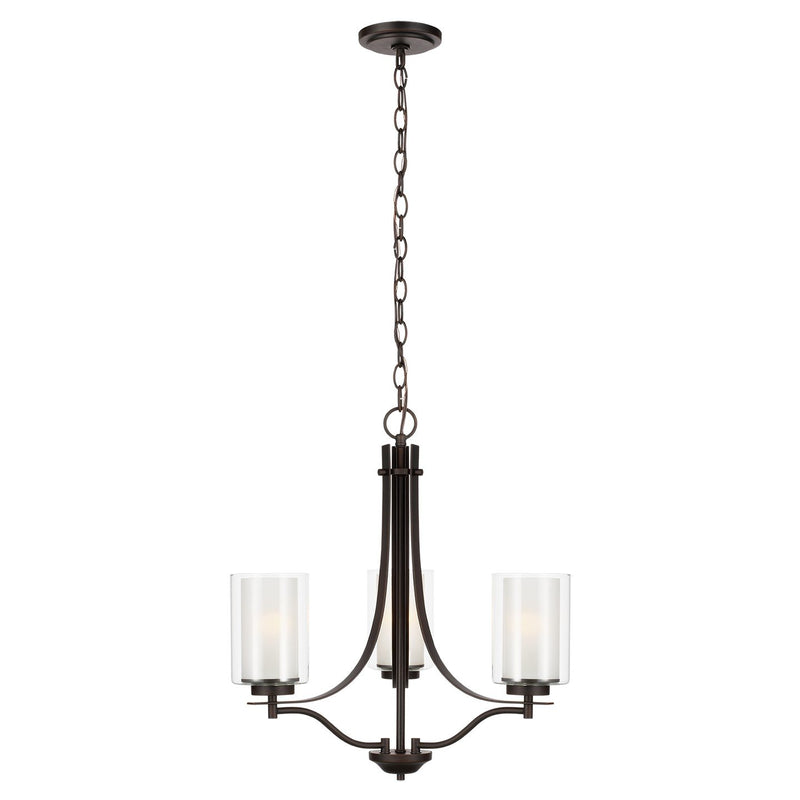 Elmwood Park 3-Light Chandelier in Bronze