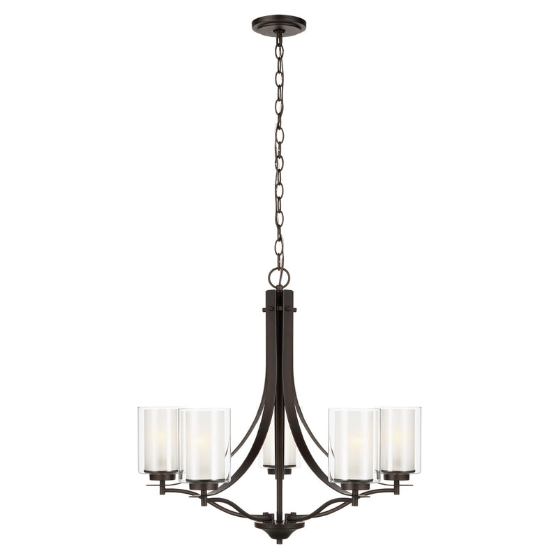 Elmwood Park Five Light Chandelier in Bronze