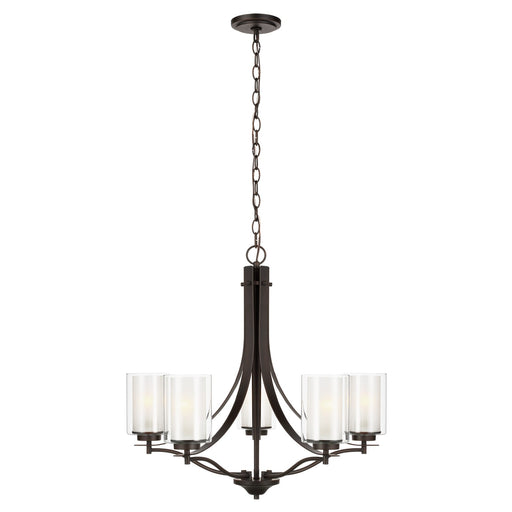 Elmwood Park Five Light Chandelier in Bronze