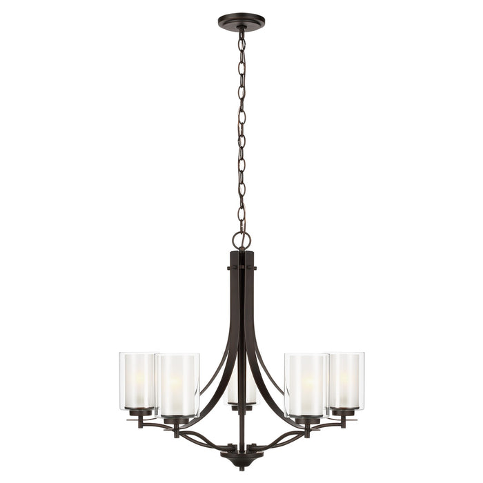 Elmwood Park Five Light Chandelier in Bronze