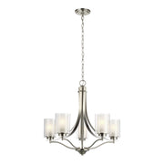 Elmwood Park Five Light Chandelier in Brushed Nickel