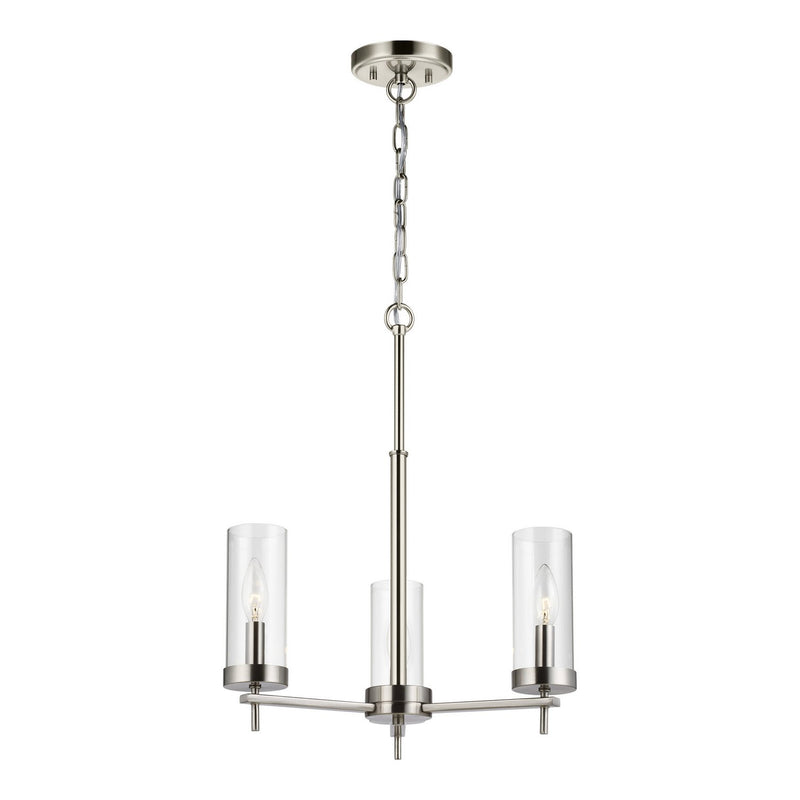 Zire 3-Light Chandelier in Brushed Nickel
