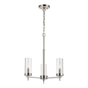 Zire 3-Light Chandelier in Brushed Nickel
