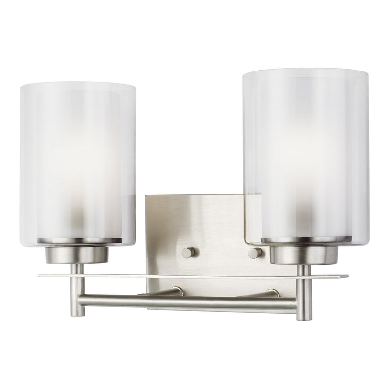 Elmwood Park 2-Light Bath Vanity Light in Brushed Nickel