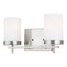 Zire 2-Light Bath in Brushed Nickel with Etched & White Inside Glass - Lamps Expo