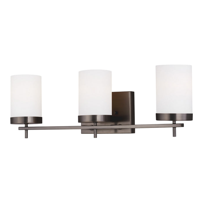 4490303EN3-778- Zire 3-Light Bath in Brushed Oil Rubbed Bronze with Etched & White Inside Glass by Visual Comfort Studio