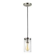 6190301-962- Zire 1-Light Mini-Pendant in Brushed Nickel with Clear Glass by Visual Comfort Studio