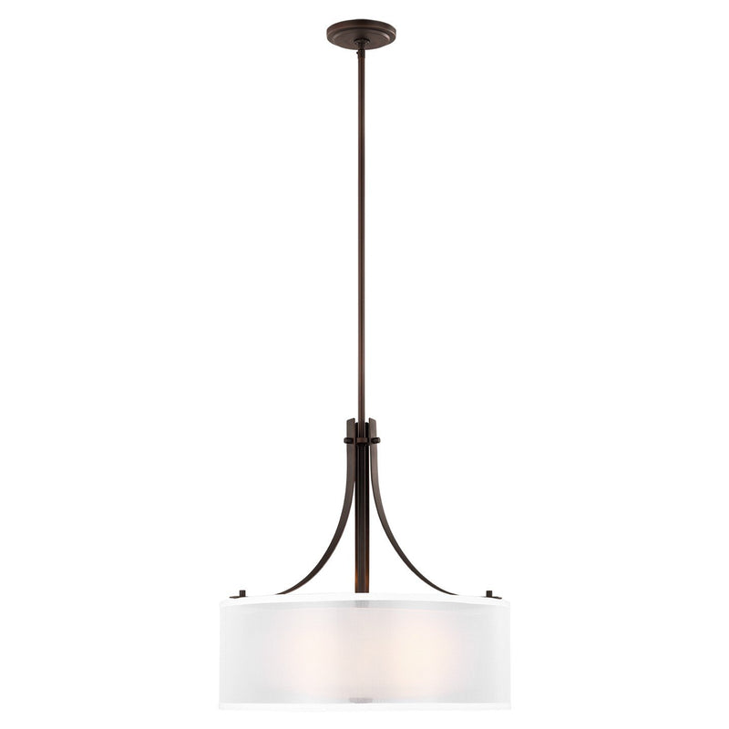 Elmwood Park 3-Light Drum Pendant in Bronze
