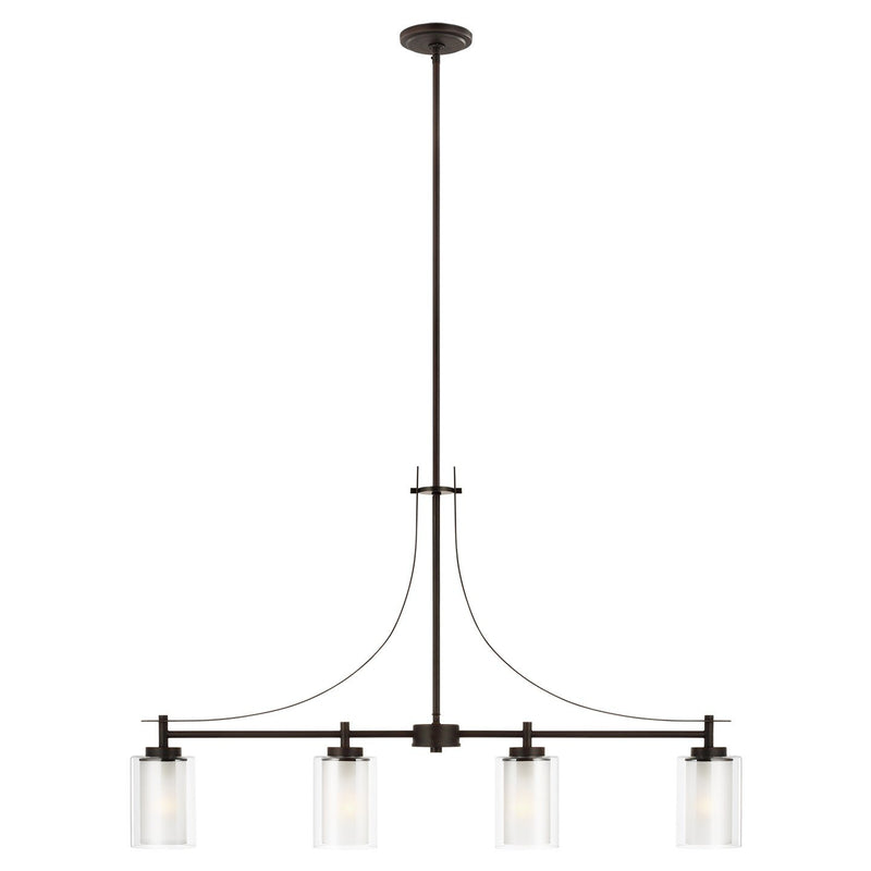 Elmwood Park 40" 4-Light Chandelier in Bronze