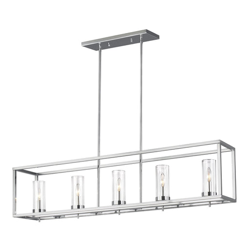 Zire 5-Light Linear Pendant in Chrome
