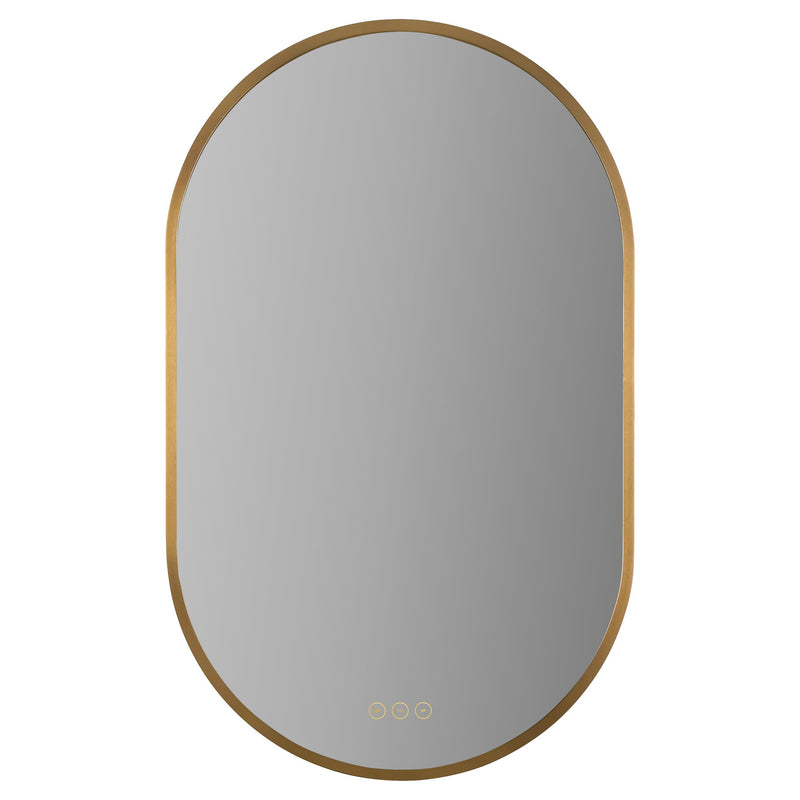 Pildora 20" x 32" LED Capsule Mirror in Brushed Brass