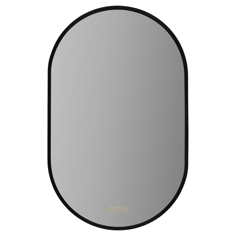 Pildora 20" x 32" LED Capsule Mirror in Matte Black