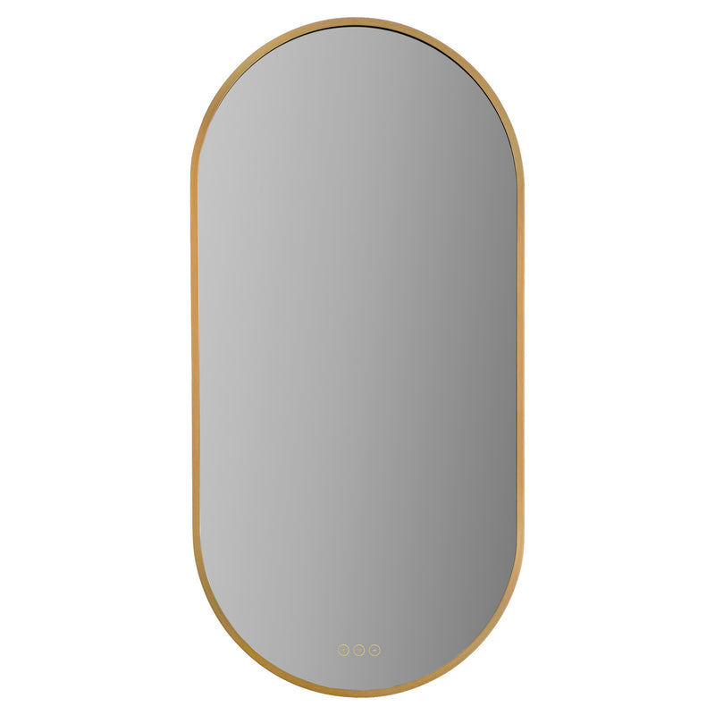 Pildora 21" x 42" LED Capsule Mirror in Brushed Brass