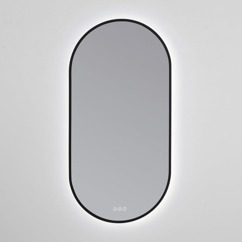 Pildora 21" x 42" LED Capsule Mirror in Matte Black