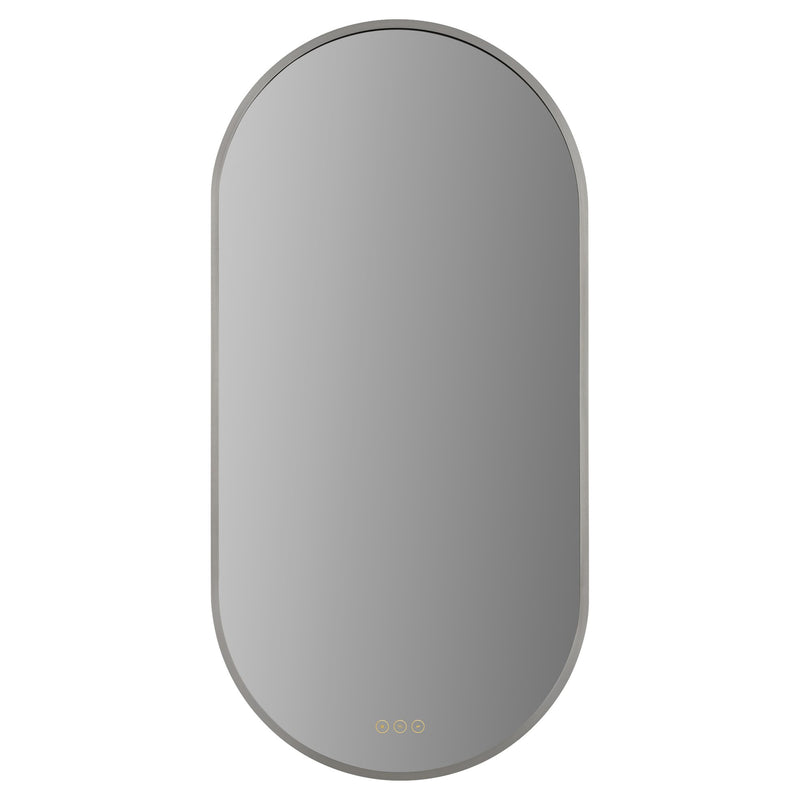 Pildora 21" x 42" LED Capsule Mirror in Satin Nickel