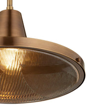 Mariner Outdoor Pendant in Antique Brass / Clear