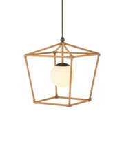 Denison Medium Outdoor Lantern in Natural / Bronze / Frosted White