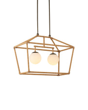 Denison Rectangular Outdoor Lantern in Natural / Bronze / Frosted White